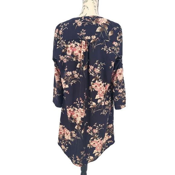 41 Hawthorn Roll Tab Sleeves Floral Print Shift Dress Large - Picture 3 of 11